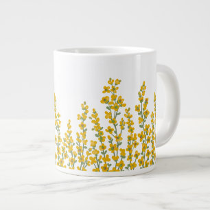 Caneca De Café Grande Blogues de Jardins Florais Modernos Amarelos