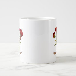 Caneca De Café Grande Bloom With Grace Floral | Elegant Botanical Quote