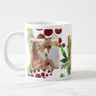 Caneca De Café Grande Bloqueio Holly Branches Foto Mug