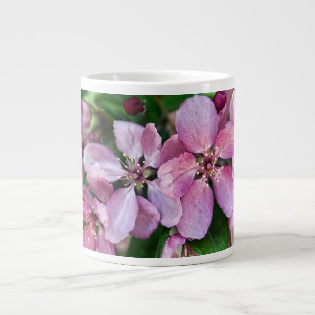 Caneca De Café Grande Blossomas de abacaxi rosa (Frente)