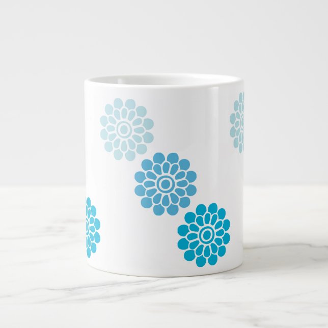 Caneca De Café Grande Blue Bloom (Frente)