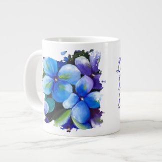 Caneca De Café Grande Blue flower Let your dream blossom mug