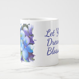 Caneca De Café Grande Blue flower Let your dream blossom mug
