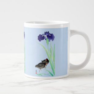 Caneca De Café Grande Blue Irises e Moorgalinhas por Ohara Koson