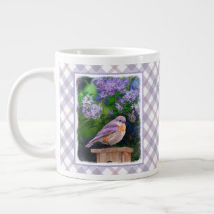 Caneca De Café Grande Bluebird oriental na neve - Foto original