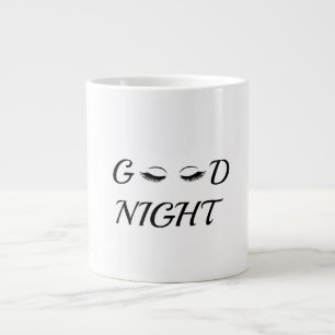 Caneca De Café Grande Boa Noite Eyelashes Relaxa Feminina Design