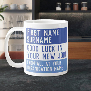 Caneca De Café Grande Boa sorte no seu novo emprego -