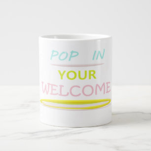 Caneca De Café Grande Boas-vindas, design bonito de cores