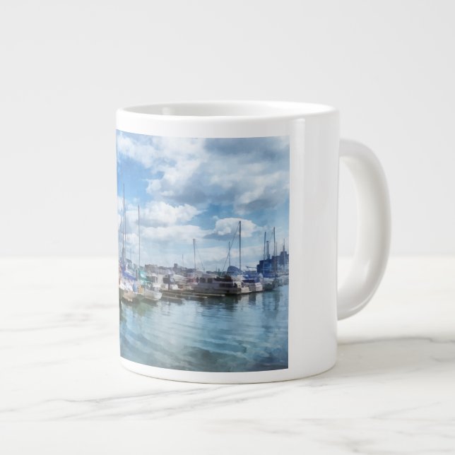 Caneca De Café Grande Boat Basin Fells Point (Frente Esquerda)