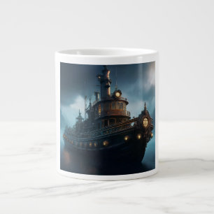 Caneca De Café Grande Boat Tug Steampunk