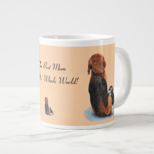 Caneca De Café Grande Bola de cachorrinho bonita com a arte realista do 