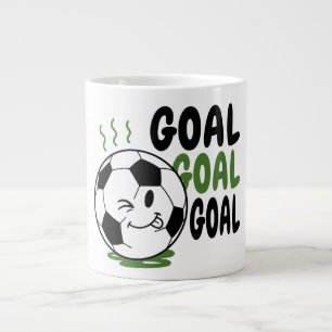Caneca De Café Grande Bola de futebol engraçada, gol de futebol