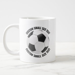 Caneca De Café Grande Bola de Futebol Personalizada com Texto de Tamanho