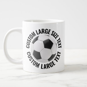 Caneca De Café Grande Bola de Futebol Personalizada com Texto Grande Tam