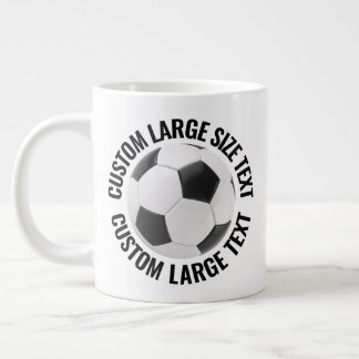 Caneca De Café Grande Bola de Futebol Personalizada com Texto Grande Tam