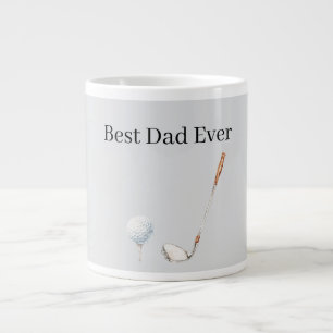 Caneca De Café Grande Bola de Golfe Cinza Melhor Pai