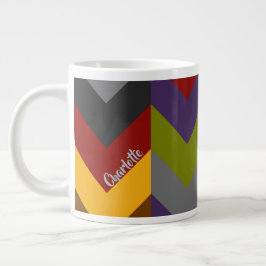 Caneca De Café Grande Bold Chevrons Custom Jumbo Mug