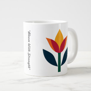 Caneca De Café Grande "Bold Floral Harmony"