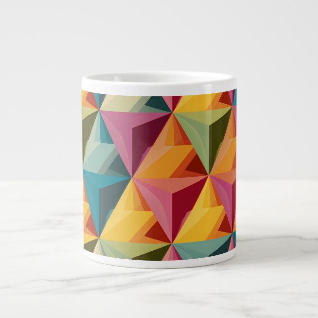 Caneca De Café Grande Bold Geometric Triangle Pattern  (Frente)