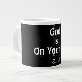 Caneca De Café Grande Bold Modern Black Name Faith God Is On Your Side