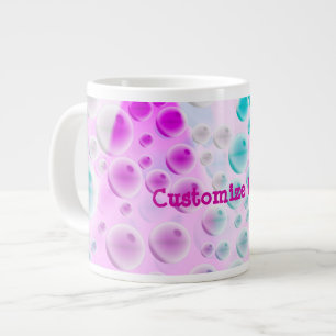 Caneca De Café Grande Bolhas de ascensão (Rosa&Azul)