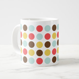Caneca De Café Grande Bolinhas modernas personalizadas