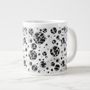Caneca De Café Grande Bolinhas preto-e-branco de Impressão