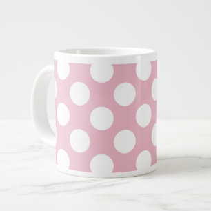 Caneca De Café Grande Bolinhas rosa, padrão de Bolinhas, pontos, pontos