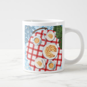 Caneca De Café Grande Bolo e café por dois