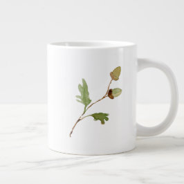 Caneca De Café Grande Bolotas e Folhas de Carvalho |