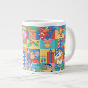Caneca De Café Grande BOLSAS DE CARRO™ Padrão de Natal para Férias Fel