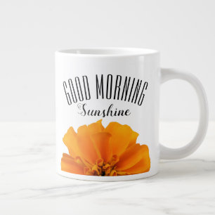 Caneca De Café Grande Bom dia Orange Marigold