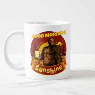 Caneca De Café Grande Bom Dia Sol Bigfoot Café Humor Arte