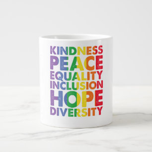 Caneca De Café Grande Bondade Igualdade de Paz Inclusão de Amor Esperanç