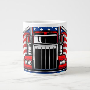 Caneca De Café Grande Boné de Caminhoneiro de Transporte Americano Cláss