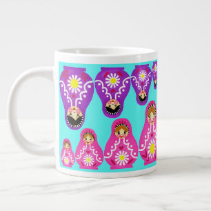 Caneca De Café Grande Bonecas de ninho russas