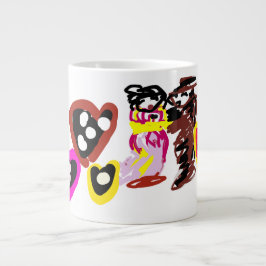 Caneca De Café Grande Bonecas doces do dia dos namorados