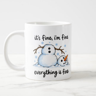 Caneca De Café Grande Boneco de Neve Derretendo Humor de Inverno Engraça
