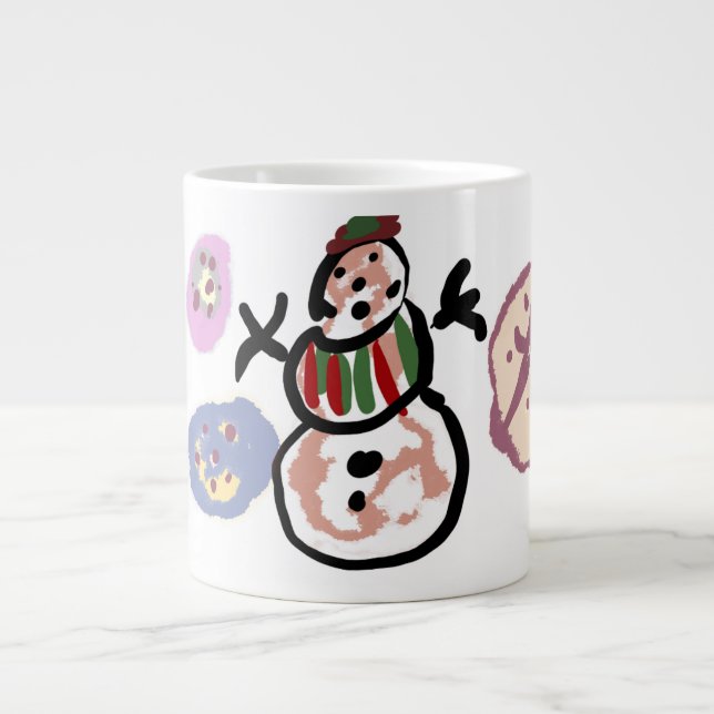 Caneca De Café Grande Boneco de neve doce (Frente)