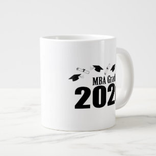 Caneca De Café Grande Bonés E Diplomas Do MBA 2020 (Formando Preto)