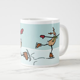 Caneca De Café Grande Bonita Reindeer Dançante - Natal