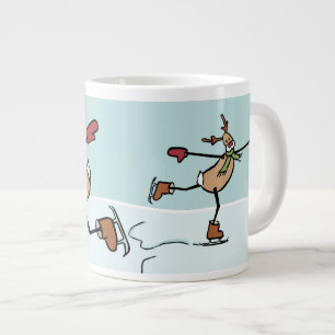 Caneca De Café Grande Bonita Reindeer Dançante - Natal