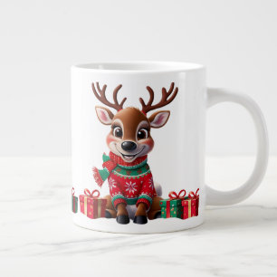 Caneca De Café Grande Bonita Tendência Moderna Humor Engraçado Natal