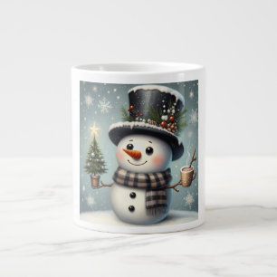 Caneca De Café Grande Bonito boneco de Natal/Neve de inverno