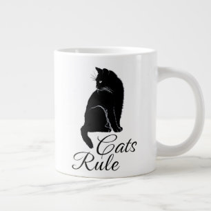 Caneca De Café Grande Bonito Gato De Volta - Regra De Gatos
