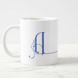 Caneca De Café Grande Bonito Monograma Elegante Minimalista A