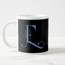 Caneca De Café Grande Bonito Monograma Elegante Minimalista E