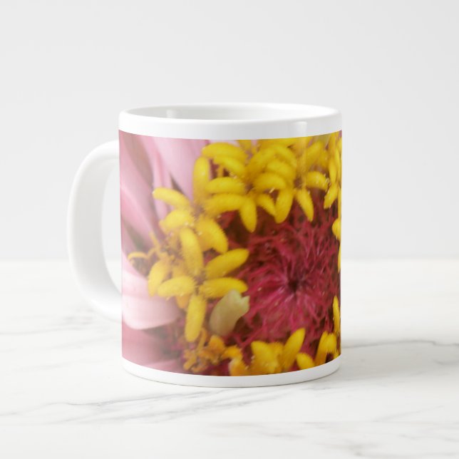 Caneca De Café Grande Bonito Rosa Zinnia Mug (Frente Esquerda)