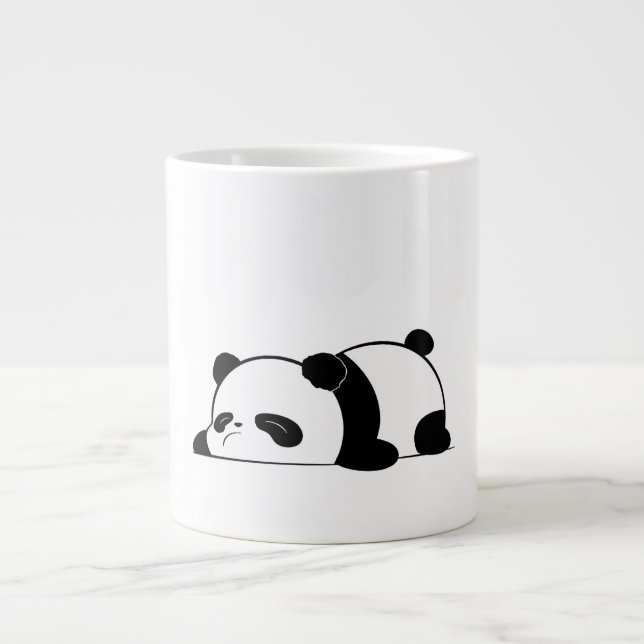 Caneca De Café Grande Bonito Sleepy Panda Design (Frente)
