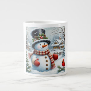 Caneca De Café Grande Bonito, Vintage/Natal Whimsical/boneco de neve de 